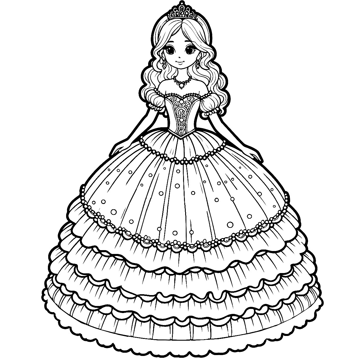 Coloriage De Belle Princesse Imprimer PDF Gratuit Lilocolors
